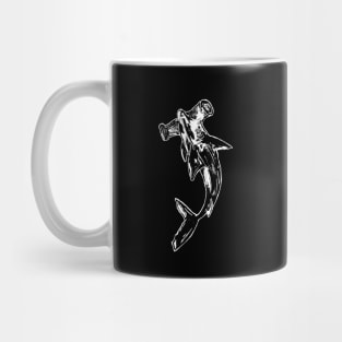 Black and White Hammerhead Shark Mug